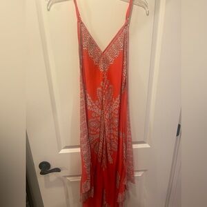 Long orange dress! Super unique and flowy light material!
